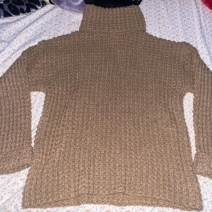 the cutest cozy tan brownish turtleneck sweater NWT